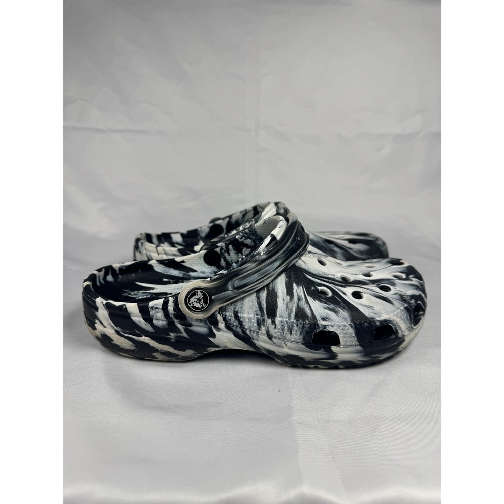 Crocs Bistro Marbled Unisex M8/W10 Clog Black White Slip Resistant Work Shoes
